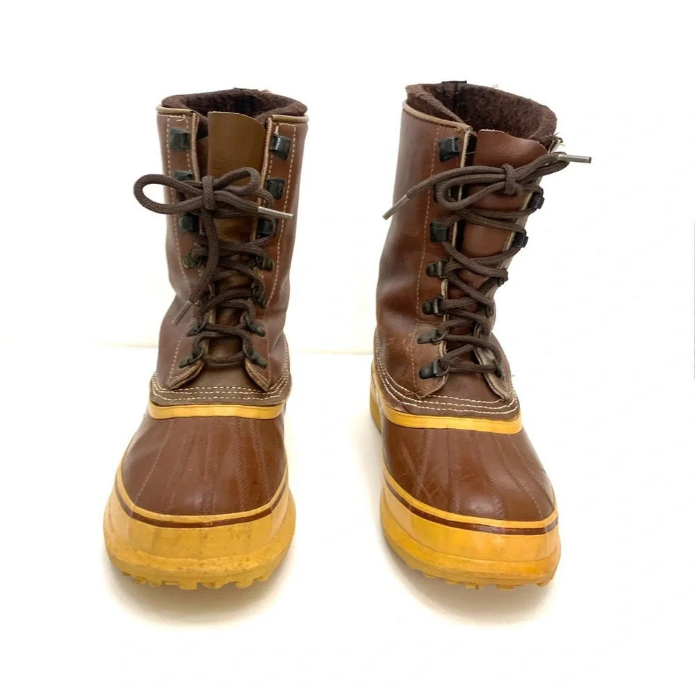 Sorel Men's Kaufman Arctic Wool Lined Brown Leather Winter Boots (Boots Only)